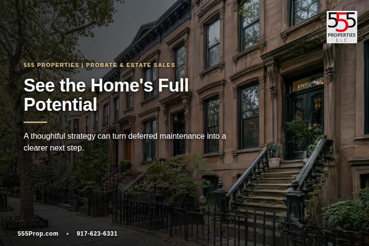 Brooklyn brownstone exterior illustrating an estate property that needs regular observation