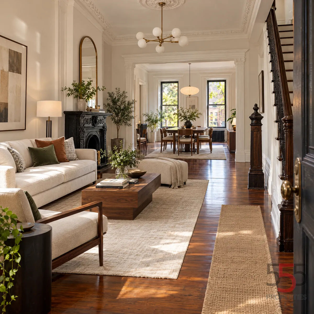 A thoughtfully arranged room with clear walking paths and functional furniture placement