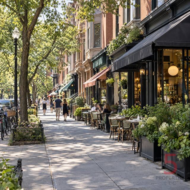 Fifth Avenue streetscape in Park Slope