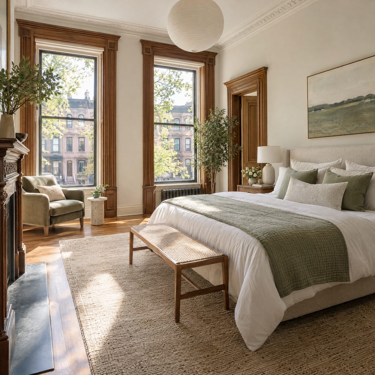 Bright residential interior in a brownstone