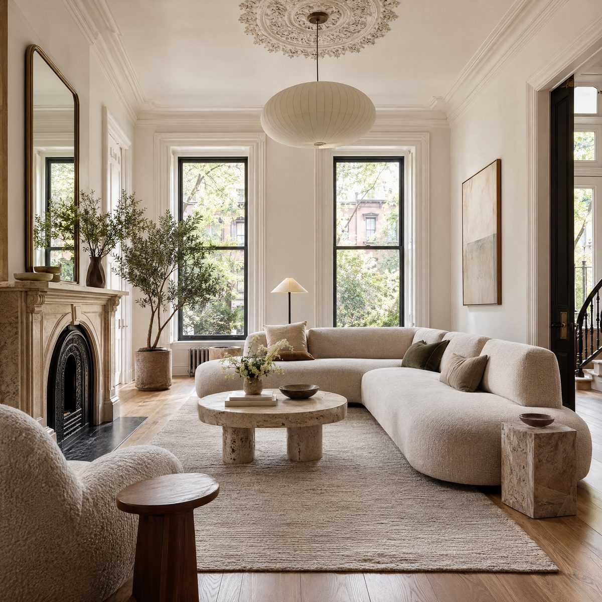 Renovated brownstone interior