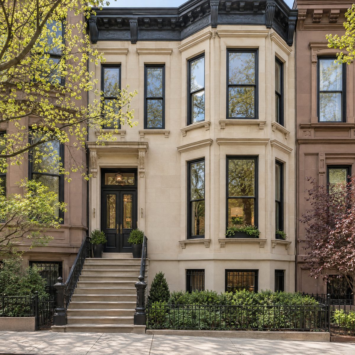 Brooklyn limestone home: Limestone Home Exterior
