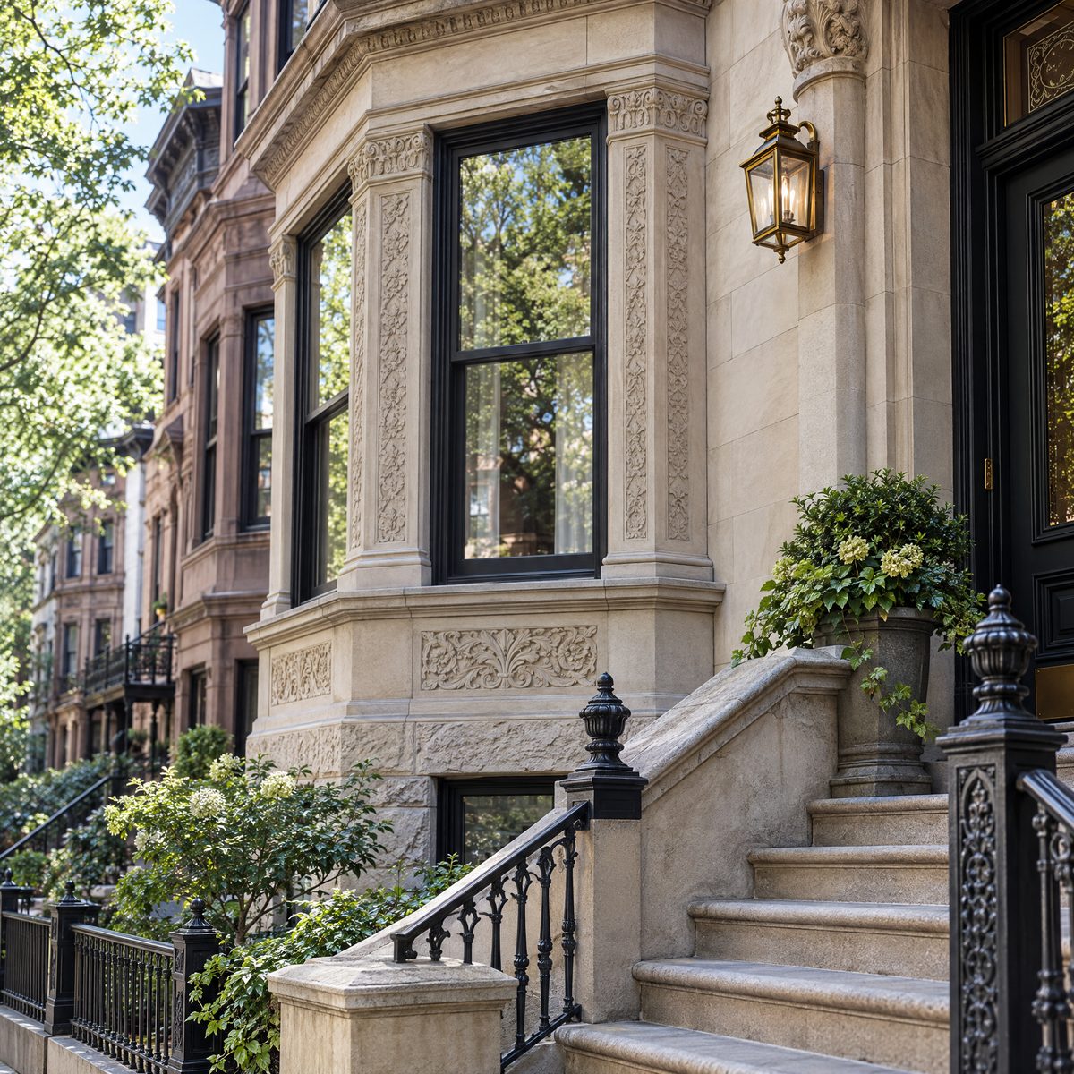 Brooklyn limestone home: Timeless Limestone Character